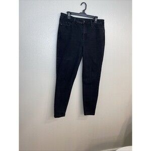 Repreve Dip Mid Rise Women's Skinny Shaping Pull-on Jeans, Sz 16 Black